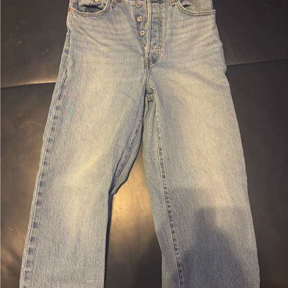 Levi's Denim - Levi’s Ribcage Straight Ankle Blue Denim Jeans